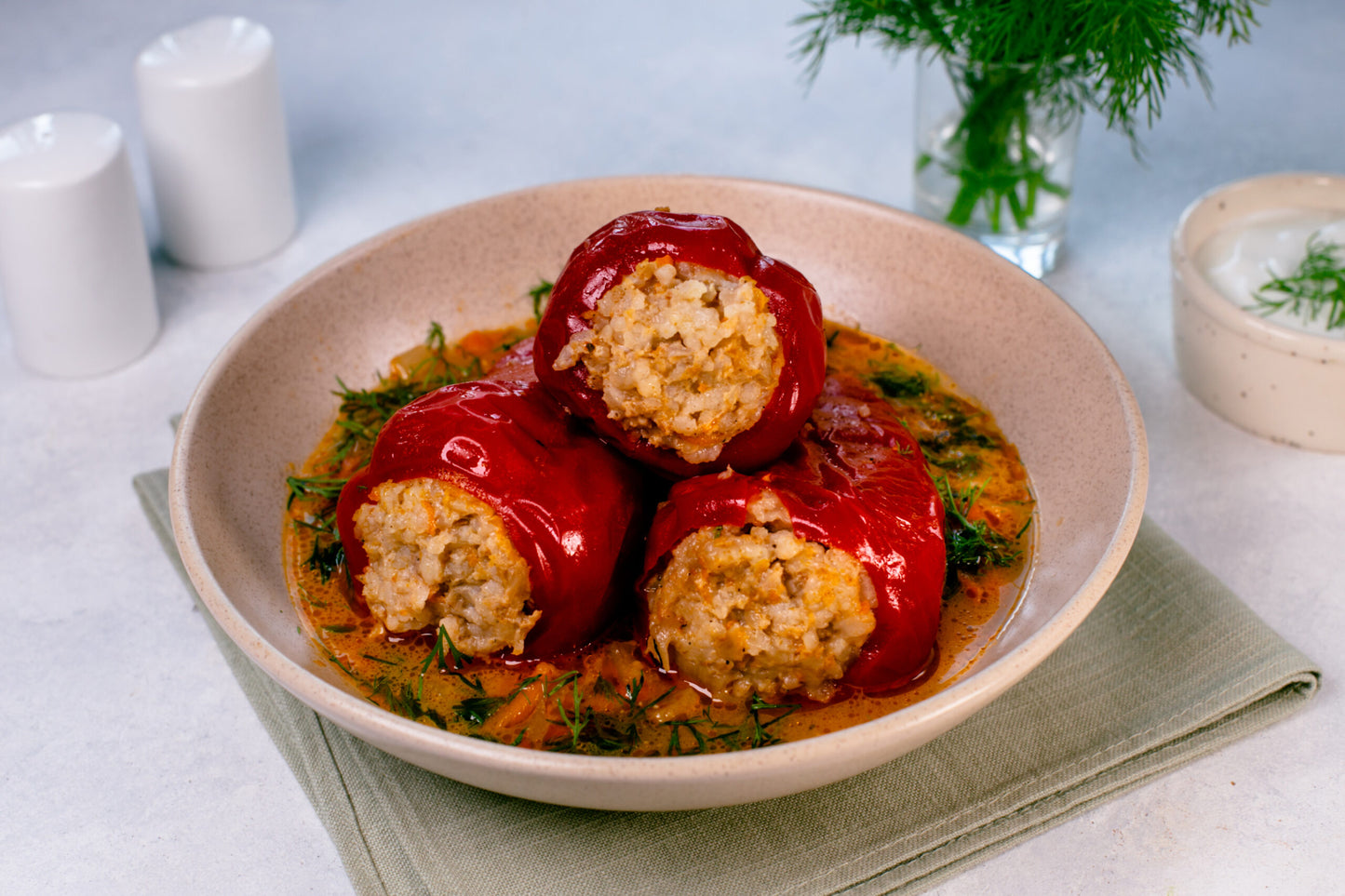 Перец фаршированный с мясом